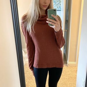 Express Red Cowl Neck Sweater